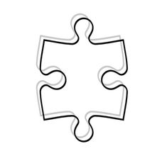 the missing piece of a jigsaw puzzle is shown in black on a white background