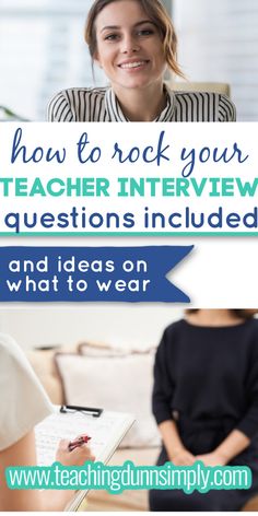 two women talking to each other with the words how to rock your teacher interview questions included and ideas on what to wear