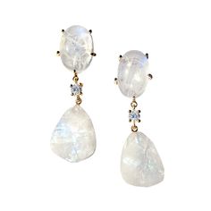 St. Moritz 18K Gold Rainbow Moonstone One of a Kind Gemstone Earrings – Jan Leslie St Moritz Switzerland, Jewelry Market, Moonstone Cabochon, St Moritz, Jewellery Marketing, Gold Top, Signature Jewelry, French Wire, Light Weight Earrings