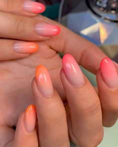 Sunset Nails, Summery Nails, Cute Gel Nails, Manicure Y Pedicure, Dream Nails, Funky Nails, Minimalist Nails, Chic Nails