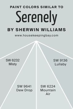 a white and gray business card with the words paint colors similar to serenely by sheryln williams