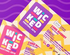 the wlckd festival poster is displayed on top of two pieces of paper