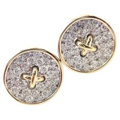 Check out this item from 1stdibs! Tiffany & Co Diamond Signature Button Yellow Gold Earrings: https://www.1stdibs.com/id-j_13929872 Tiffany Jewelry Earrings, Tiffany Earrings, Vintage Designer Jewelry, Swirl Earrings, Yellow Gold Earrings, Tiffany Jewelry, Button Earrings, Diamond Drop Earrings, Tiffany And Co