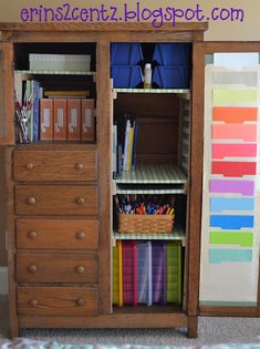 an open bookcase with many books in it