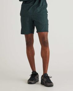 Flowknit Performance Short Comfortable Shorts, Heather Green, Recycled Fabric, Crew Neck Sweater, Fabric Material, Daily Wear, Cashmere, Couch