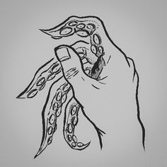 a drawing of a hand holding something in it's palm