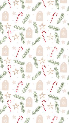 a christmas pattern with stars and candy canes