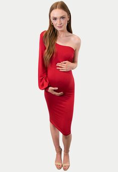 Size: 4, Color: Navy Blue Fitted One Shoulder Maternity Dress, Midi Maternity Dress, Maternity Occasion Dress, Maternity Dresses Summer, Color Peacock, Pregnancy Months, One Shoulder Midi Dress, Color Magenta, Blue Rain