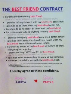 the best friend contract is written in red, white and blue