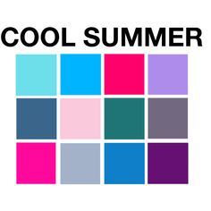 the words cool summer are shown in black and white, with different colors on it