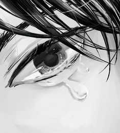 an artistic black and white photo of a woman's eye