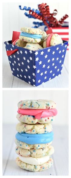 an image of patriotic cookies in a box