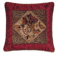 a decorative pillow with a leopard print on it