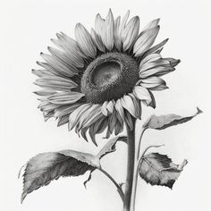 Sunflower Realistic Drawing, Flower Drawings Realistic, Colored Pencil Sunflower, Sunflower Tattoo Design Drawings, Black And Grey Sunflower Tattoo, Sunflower Reference, Realistic Flower Drawing, Flower References, Animal Tattoo Ideas