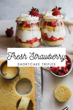 Fluffy Lemon Cake, Mason Jar Desserts Recipes, Shortcake Trifle, Strawberry Shortcake Trifle, Easy Strawberry Shortcake, Valentines Desserts, Jar Desserts, Mason Jar Desserts, Recipe Strawberry