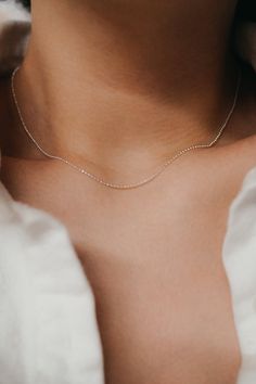 An elegant, modern chain necklace meant to be layered and stacked to create your perfect look. This delicate necklace is super delicate and ultra sparkly. It measures about 1mm in thickness and pairs so nicely with our other layering chains! Choose from 16" OR 18" Available only in Sterling Silver only at this time. Each necklace comes with a lobster-claw clasp and 2" extender. This beautiful necklace is so simple and elegant - you'll never want to take it off! * * * * * * * * * * * * * * * * * Layering Chains, Layered Necklaces Silver, Mexican Jewelry, Wedding Jewellery Necklace, Beautiful Necklace, Minimalist Necklace, Delicate Necklace, Dainty Necklace, Silver Diamonds