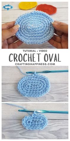 the crochet oval is being used to make an adorable dishcloth for someone's kitchen