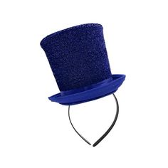 Complete your look this season with this headband that is adorned with a Fun Miniature Top Hat in sparkly metallic glitter mesh fabric. This shiny tinsel mini hat is perfect for any occasion! Select your color from Red, Black, Gold, Silver, Green, Blue, Purple, and Pink. The perfect accessory for a variety of costumes. Ideal for theater, cosplay, St Patrick's, Carnival Parades, Halloween and more. One size fits most. Each top hat measures approximately 5" tall and 6.5" wide. Whether you're going Glitter Mesh Top, Magician Wand, Top Hat Headband, Patriotic Costumes, Top Hat Costume, Leprechaun Costume, Topper Halloween, Tall Hat, Mini Hat