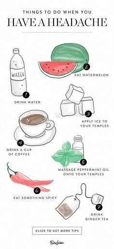 Bad Headache, Watermelon Drink, Natural Healing Remedies, Trening Fitness, Headache Relief, Natural Pain Relief, Natural Therapy, Natural Home Remedies, Migraine