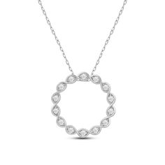 Highly versatile, this necklace is a chic piece to wear to work, to the grocery store, or to dinner. It features a diamond-embellished hoop pendant with a braided framework. You can wear this textured beauty as a dainty, standalone piece or layer it with some other delicate necklaces.