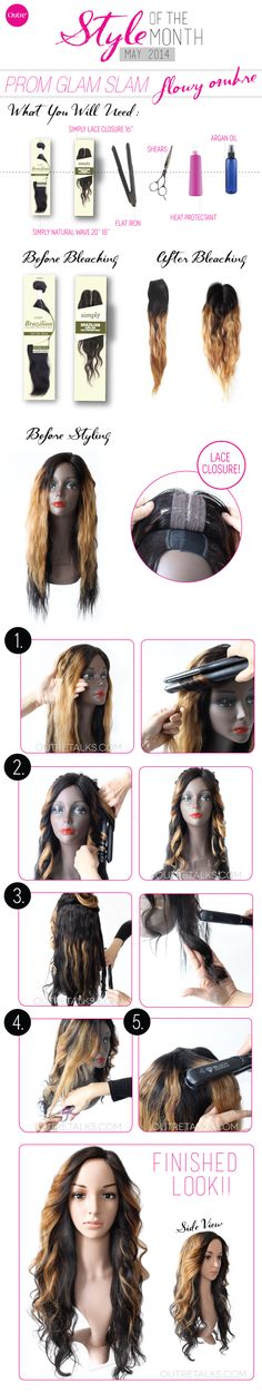 How to Create Glamorous Blonde Ombre Wavy Curls with cap wig using Outre Simply Brazilian Natural Wave Kardarshian Style Prom Glam, Quick Weaves, Wavy Curls, Glam Slam, Asymmetrical Bob, Prom Queens, Quick Weave