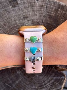 Oh my gosh!! How cute are these?! Handmade by artist Gregg Yazzie right here in New Mexico! Offered in Green, Blue and White Buffalo. For other watch bands, email us with dimensions. This can be made for any watch band! White Buffalo, American Jewelry, Native American Jewelry, Western Wear, Watch Band, Oh My, New Mexico, Watch Bands, Buffalo