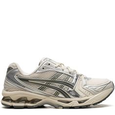 Asics Gel-Kayano 23 Cream And White Trainers Beige Trainers, Beige Sneakers, Dark Pewter, Asics Gel Kayano, Gel Kayano, Asics Sneakers, Asics Shoes, Sneaker Games, Tiger Stripes