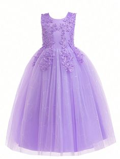 Tween Girls' Lace Bridesmaid Dress, Kids Wedding Party Prom Dress, Beauty Pageant Evening Gown Purple Party  Sleeveless Fabric Colorblock,Floral,Plain,Plants Fit and Flare Non-Stretch All Tween Girls Clothing, size features are:Bust: ,Length: ,Sleeve Length: Vestido Color Lila, Lilac Flower Girl Dresses, Pageant Evening Gowns, Doctor Costume, Lace Bridesmaid Dress, Kids Wedding, Purple Party, Lace Bridesmaids, Prom Ball Gown