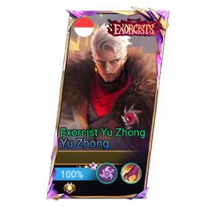 the card for exortistt yu zong is displayed on a white background