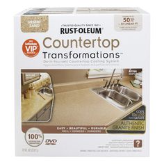 a box of countertops that are in the shape of a kitchen with beige counters