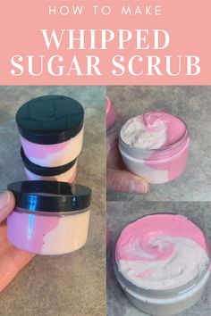 Body Scrub Homemade Recipes, Diy Body Scrub Recipes, Whipped Sugar Scrub, Foaming Sugar Scrub, Diy Body Butter