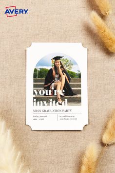 a graduation party card with a photo on it