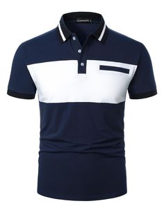 PRICES MAY VARY. Made of superior quality cotton material, ultra light-weight, soft & smooth, feels really comfortable for summer fall. Short sleeve daily T-shirt, Striped contrast collared, Modern cut, Slim fit, Color block fashion design polo shirt comes with 3 buttons placket and fake pocket add more stylish Classic men's contrasting collar golf polo shirt fits denim pants, chinos, Wear it for golfing, tennis, work, travel, business, date, wedding, outdoor activities casual or formal place. W Colour Blocking Fashion, Tennis Polo, Polo Shirt Design, Polo Shirts Men, Tops For Men, Wedding Outdoor, Travel Business, Polo T Shirt, Contrast Collar