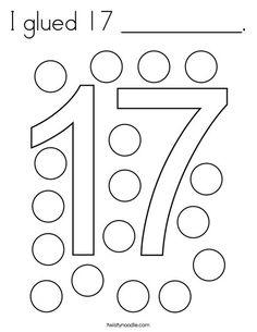 the number seven coloring page for kids to color and practice numbers 1 - 7, including one