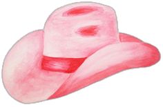 a drawing of a pink cowboy hat