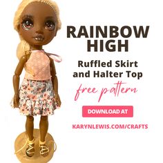 a doll with blonde hair wearing a pink dress and yellow shoes, standing on top of a