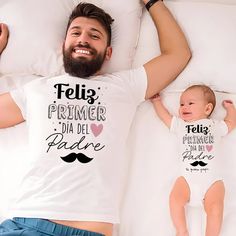 Father's Day Matching Set: Dad and Baby T-Shirts 👨‍👧‍👦 Introduction: Celebrate Father's Day in style with our Father's Day Matching Set: Dad and Baby T-Shirts. These adorable matching outfits are perfect for showcasing the special bond between dad and baby. With a comfortable and stylish design, they make a great gift for new dads or a cute addition to your family wardrobe. Features: 👕 Comfortable Fabric: Made from a blend of 95% milk silk and 5% spandex, these shirts are soft, stretchy, and comfortable for both dad and baby. 🧵 High-Quality Material: The broadcloth fabric ensures durability and breathability, making it suitable for all seasons. 🎨 Stylish Design: Featuring a fun letter print, these shirts are perfect for everyday wear or special occasions like Father's Day. 👨‍👧‍👦 M Playful Father's Day T-shirt For Family, Playful T-shirt For Father's Day, Playful Father's Day Family T-shirt, Cute T-shirt For First Birthday And Father's Day, Cute T-shirt For First Birthday On Father's Day, Playful Letter Print Tops For Father's Day, Playful White T-shirt For Father's Day, Cute Letter Print T-shirt For Parenting, Playful White T-shirt For Mother's Day