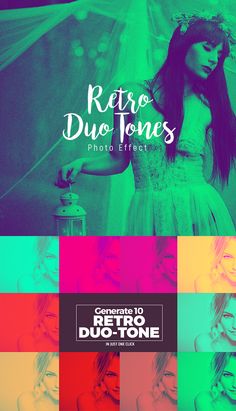 retro duo tones photoshopped with different colors