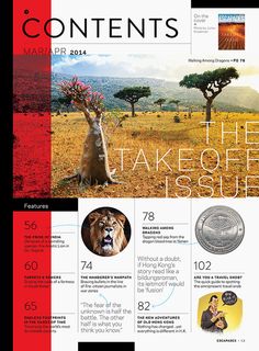 a magazine cover with an image of animals and trees