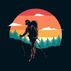 2K21 Hiking Silhouette, Hiking Illustration, Journey Illustration, Tenda Camping, Coffee Bike, Ski Rental, Illustration Wallpaper, Desain Editorial