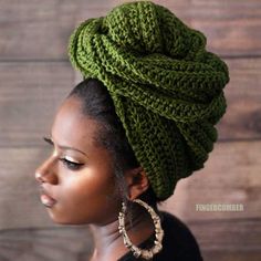 Head Wraps For Natural Hair, Crochet Head Scarf, Hair Scarf Styles, Head Scarf Styles, African Head Wraps