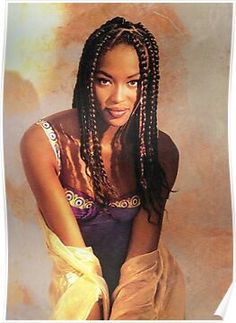 Naomi Campbell 90s, Women Models, Jumbo Box Braids, Afrikaanse Mode, 90s Hairstyles, Farrah Fawcett, Linda Evangelista, Tina Turner, Michelle Williams