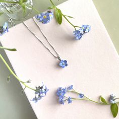 Porcelain Blue Forget Me Not Necklace/ Flower Necklace/ Dainty Necklace/ Porcelain Jewellery/bridesmaid Gift/gift for Her - Etsy Forget Me Not Jewelry Sterling Silver, Forget Me Not Necklace, Forget Me Not Jewelry, Porcelain Jewellery, Flower Necklaces, Ceramic Necklace, Necklace Flower, Porcelain Blue, Porcelain Jewelry