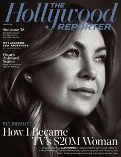 the hollywood reporter magazine cover with a woman's face