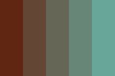 the color palette is brown, green, and teal with some blue on it