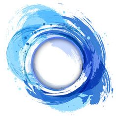 an abstract blue circle painted with watercolors