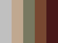 the color palette is brown, green, and gray with an assortment of different shades