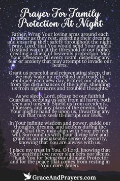 prayer for family protection at night