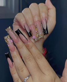 Bling Out Nails, Quinceanera Nails, Acrylic Nails Nude, Wow Nails, Diy Acrylic Nails, Cute Acrylic Nail Designs