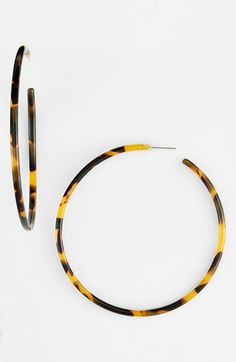 L Erickson 'Jumbo' Hoop Earrings | Nordstrom Horn Pendant Necklace, Handmade Hoop Earrings, Horn Pendant, Moon Pendant Necklace, Gold Moon, Soft Grunge, Crystal Necklace Pendant, Bijoux Diy, Tortoise Shell